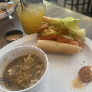 Daisy Dukes Express - Gumbo Passion fruit margarita. Half shrimp poboy - Cajun/Creole Near Me - New Orleans, Louisiana