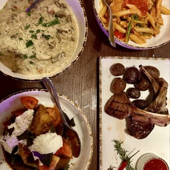 Kaif - Mushroom risotto Lamb chops  Eggplant salad - Mediterranean Near Me - Los Angeles, California