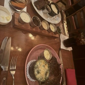 Le Cellier Steakhouse - New York Strip, sauce flight and 16 oz rib eye - Steakhouses Near Me - Orlando, Florida Le Cellier Steakhouse - New York Strip, sauce flight and 16 oz rib eye - Steakhouses Near Me - Orlando, Florida