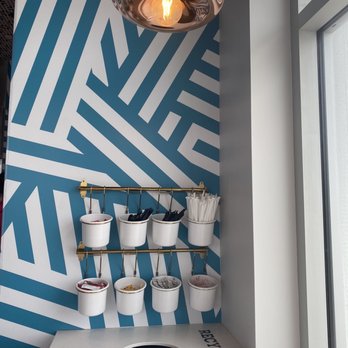 Paros Real Greek - a blue and white striped wall - Greek Near Me - Calgary, Alberta Paros Real Greek - a blue and white striped wall - Greek Near Me - Calgary, Alberta
