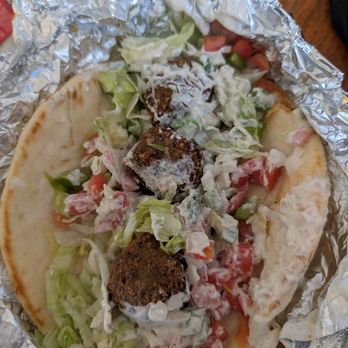 The Halal Guys - Stale pita 3 pieces falafel wrap. - Halal Near Me - Costa Mesa, California The Halal Guys - Stale pita 3 pieces falafel wrap. - Halal Near Me - Costa Mesa, California