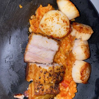 Vintage House Restaurant - Pork Belly and Scallops - New American Near Me - Hickory, North Carolina Vintage House Restaurant - Pork Belly and Scallops - New American Near Me - Hickory, North Carolina