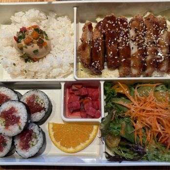 Haru by Sams - Lunch Bento with Korean-Style Tonkatsu and Spicy Tuna Rolls - Korean Near Me - San Francisco, California Haru by Sams - Lunch Bento with Korean-Style Tonkatsu and Spicy Tuna Rolls - Korean Near Me - San Francisco, California