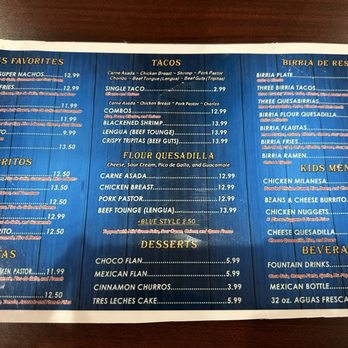 Taqueria Blue Tortilla Restaurant  - Menu - Mexican Near Me - Gilbert, Arizona