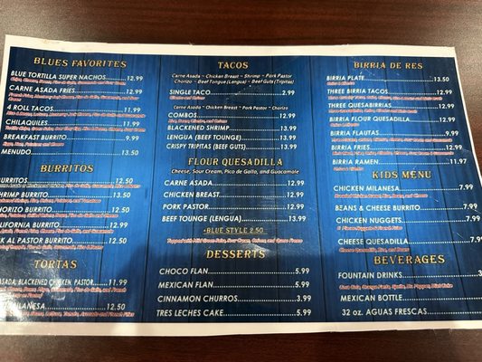 Menu photo 6 Taqueria Blue Tortilla Restaurant  Gilbert, AZ