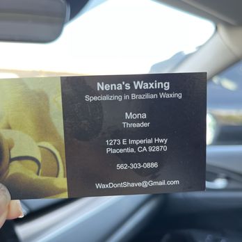 Nena's Waxing - business card - Waxing Near Me - Placentia, California Nena's Waxing - business card - Waxing Near Me - Placentia, California