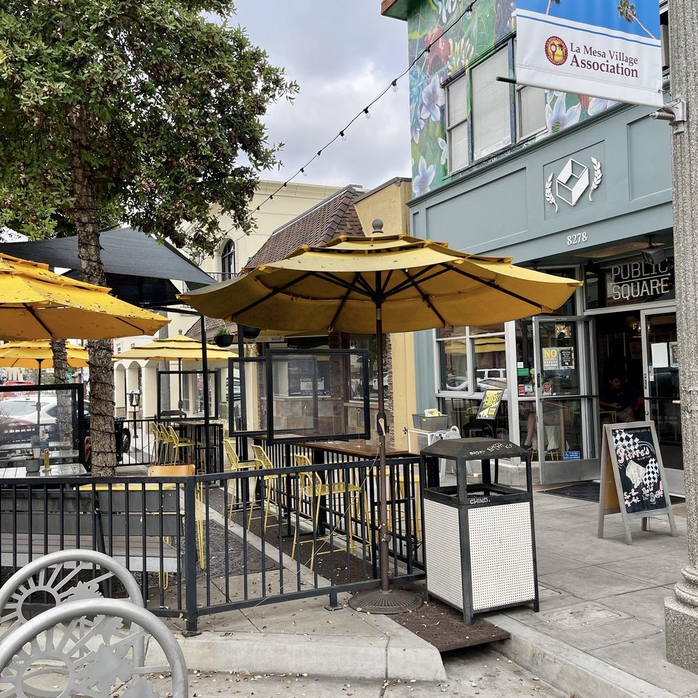 Public Square - Front/Outside patio - Coffee & Tea Near Me - La Mesa, California Public Square - Front/Outside patio - Coffee & Tea Near Me - La Mesa, California