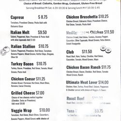 Milk and Honey Cafe - Lunch Menu
