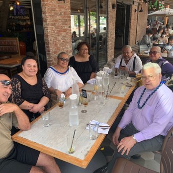 Moku Kitchen - A table for 9 at the patio.  Thank you for honoring my reservation online - Cocktail Bars Near Me - Honolulu, Hawaii