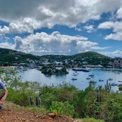 Lind Point Trail - Appreciating the scenery at Lind Point Overlook.