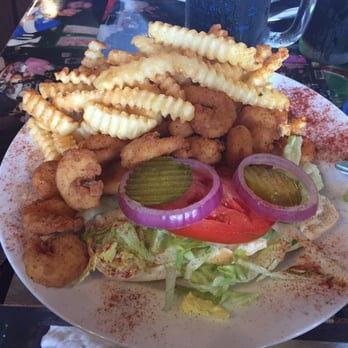 Zydeco's - Fried shrimp po' boy -- DELICIOUS! I love that it comes overloaded with shrimp. No need to order 'double shrimp' like at other places. - Cajun/Creole Near Me - Mooresville, Indiana