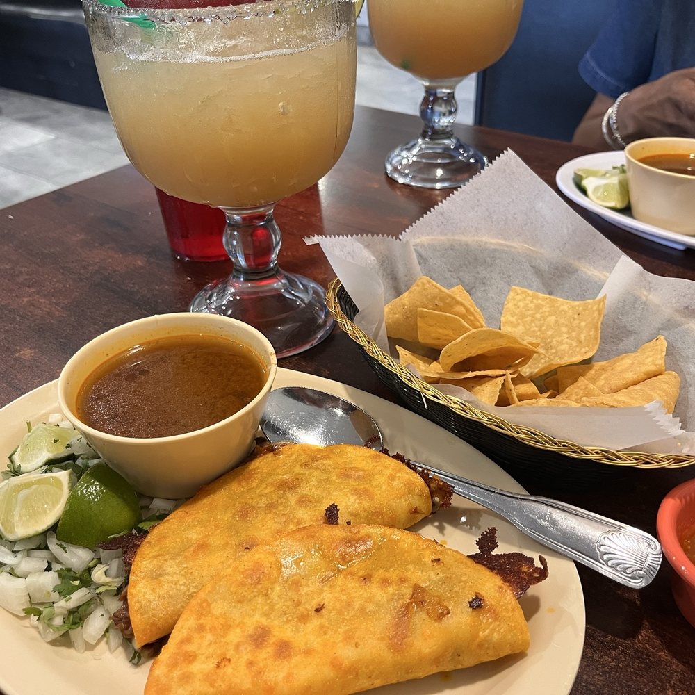 Birria Taco with large Cadillac Margaritas! Birria Taco with large Cadillac Margaritas!