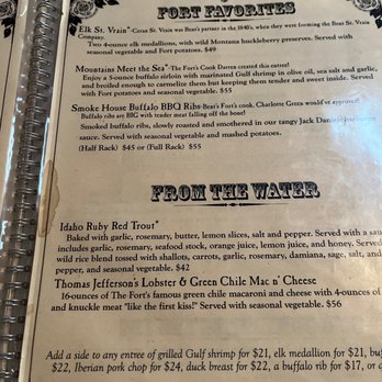 The Fort Restaurant - Menu - Steakhouses Near Me - Morrison, Colorado The Fort Restaurant - Menu - Steakhouses Near Me - Morrison, Colorado