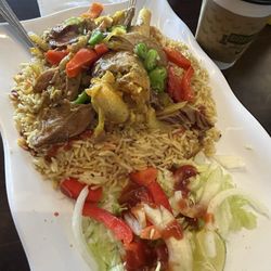 Mall Of Africa Restaurant - Lamb Shank with rice and a Somali Coffee