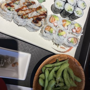 Bluefin Sushi - Alaskan roll, eel roll, cucumber roll and edamame - Sushi Bars Near Me - Washington, DC, District of Columbia