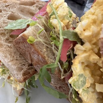 Mojo Market - Egg salad with pickled onions, arugula and sprouts is always delicious - Cafes Near Me - Kenmore, New York