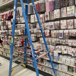 Ladder obstructing aisle Ladder obstructing aisle
