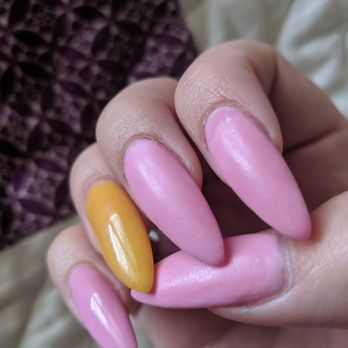 Modern Nails Lounge Spa - only my ring finger on this hand has a fully intact top layer - Nail Salons Near Me - Austin, Texas
