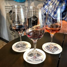 Tasting at Pips, including 2oz pours of Raspberry Prestige, The Joker, and Coconut Maplefoam.