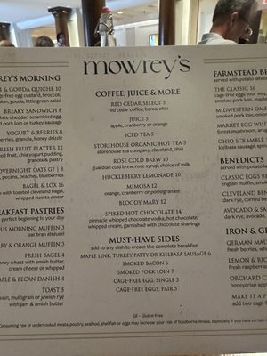 Menu photo 3 Mowrey’s Cleveland, OH