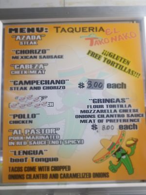 Menu photo 2 El Tako Nako Charlottesville, VA