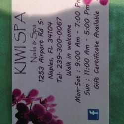 Kiwi Spa Nails And Spa - Business card