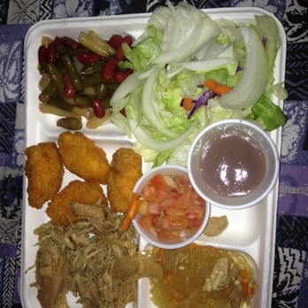 Germaine's Luau - bean salad, green salad, poi, lomi lomi salmon, chicken with long rice, pork, and fried mahi mahi - Hawaiian Near Me - Kapolei, Hawaii Germaine's Luau - bean salad, green salad, poi, lomi lomi salmon, chicken with long rice, pork, and fried mahi mahi - Hawaiian Near Me - Kapolei, Hawaii