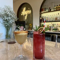 Bryant Street Market - Margarita with passion fruit (left) Algeria Traveler (right)
