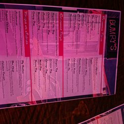 Bumpy's Tavern - Menu
