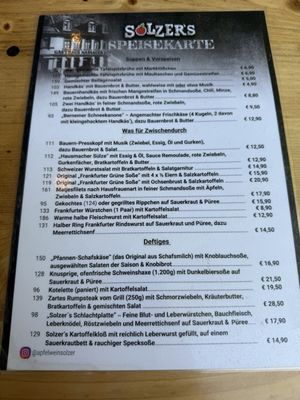 Menu photo 2 Apfelwein Solzer Frankfurt, HE