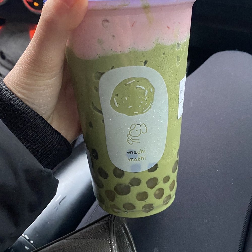 Machi Machi - Holiday drink - matcha with strawberry foam and golden pearls - Bubble Tea Near Me - Toronto, Ontario Machi Machi - Holiday drink - matcha with strawberry foam and golden pearls - Bubble Tea Near Me - Toronto, Ontario