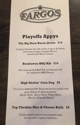 Menu photo 1 Fargos Edmonton, AB