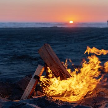 Ocean Shores - Sunset with fire. - Vacation Rentals Near Me