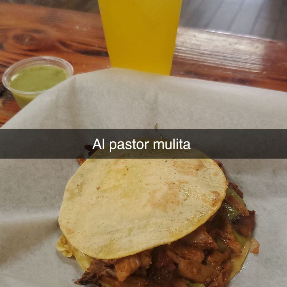 Los 3 Trompos - Al pastor mulita and Pina agua fresca - Mexican Near Me - Hemet, California Los 3 Trompos - Al pastor mulita and Pina agua fresca - Mexican Near Me - Hemet, California