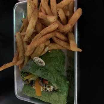 OTB Bicycle Café - Tofu wrap and fries - New American Near Me - Pittsburgh, Pennsylvania OTB Bicycle Café - Tofu wrap and fries - New American Near Me - Pittsburgh, Pennsylvania