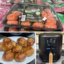 ALDI - Pork Italian Style Meatballs $3.59 (nice addition to Spaghetti) ~ I opted to Air Fry at 380 degrees for 12 mins (flipping in between) ~