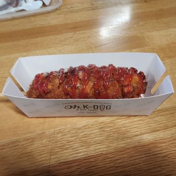 Oh K-Dog - I LOVE sweet potatoes, and they put it in a corndog and it was delicious - Korean Near Me - Flushing, New York