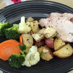 Victory Lane Cafe - Rotisserie pork with oven roasted potatoes and veggies. So good!