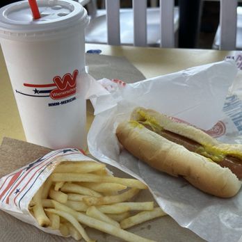 Wienerschnitzel - Mustard dog, fries, drink - Hot Dogs Near Me - Mojave, California