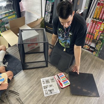 Reptiles N More - Helping put together a chameleon cage - Reptile Shops Near Me - Orange, California Reptiles N More - Helping put together a chameleon cage - Reptile Shops Near Me - Orange, California