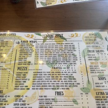 Lemon Zest - Menu - Mediterranean Near Me - Northridge, California