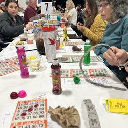 St Dominics Parish Hall - Our table at st. Doms bingo