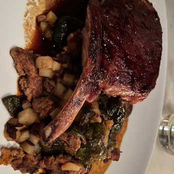 Pascal & Sabine - Pork chop and Brussels sprouts - French Near Me - Asbury Park, New Jersey Pascal & Sabine - Pork chop and Brussels sprouts - French Near Me - Asbury Park, New Jersey
