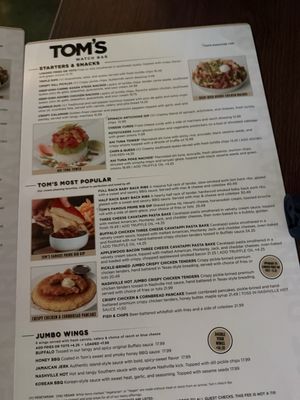 Menu photo 1 Tom's Watch Bar Indianapolis, IN Menu photo 1 Tom's Watch Bar Indianapolis, IN