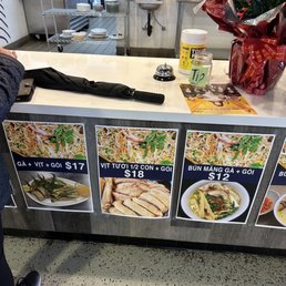 Menu with pricing