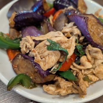 Time Thai Kitchen  - Stir fried eggplant with chicken - Thai Near Me - Pleasanton, California