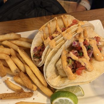 Castaway's Seafood Grille - Fish Tacos with out Cabbage/Side Fries - Seafood Near Me - Long Beach, Washington