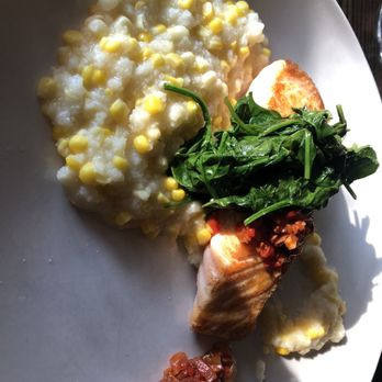 Eclipse Bistro - Salmon, spinach, and vegan "creamed" corn - New American Near Me - Wilmington, Delaware Eclipse Bistro - Salmon, spinach, and vegan "creamed" corn - New American Near Me - Wilmington, Delaware
