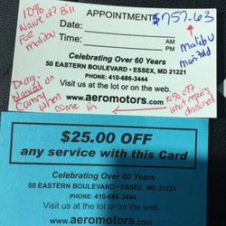 Aero motors - Their idea of a "written estimate"