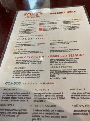 Menu photo 6 Tony's Mexican Restaurant Houston, TX Menu photo 6 Tony's Mexican Restaurant Houston, TX